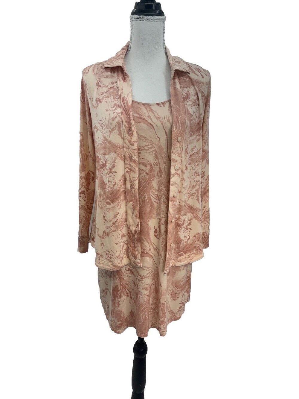 sonoma Tank dress With Long Sleeve Button Down Blouse
